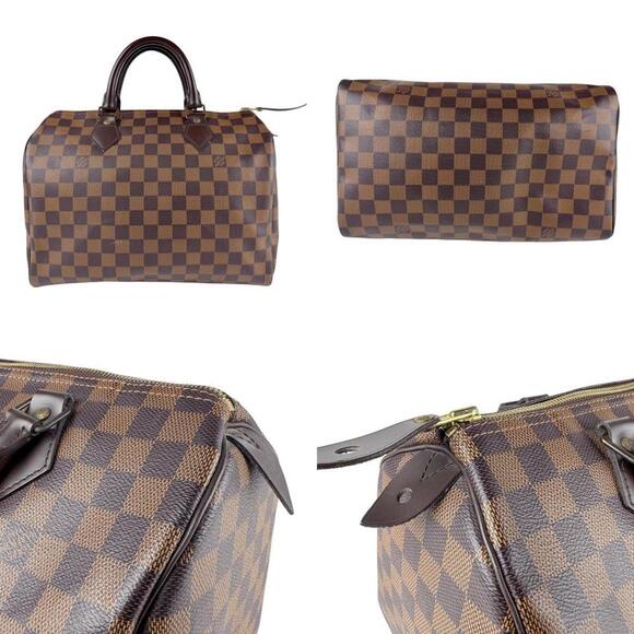 LOUIS VUITTON Brown Damier Leather Speedy 30 Bag - Picture 3 of 5